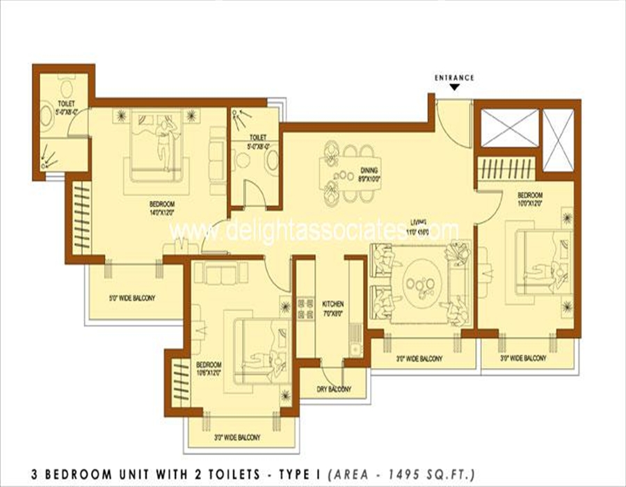 Bedroom Apartment Floor Plans In India: Residential Real Estate ...